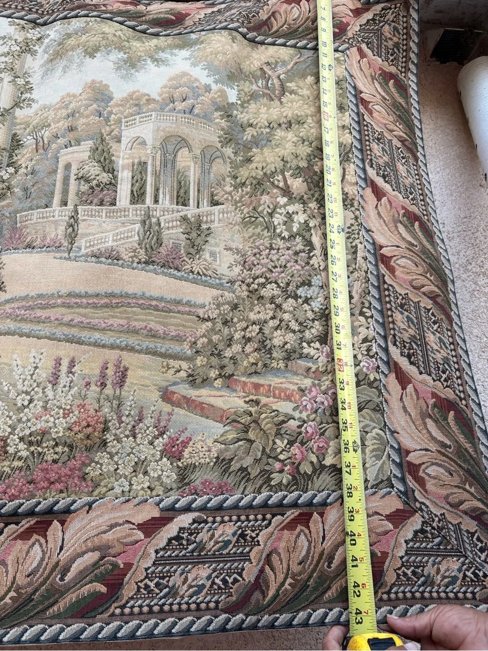 Vintage Italian balcony terrace at Lake Woven Wall decoration  tapestry 77x43